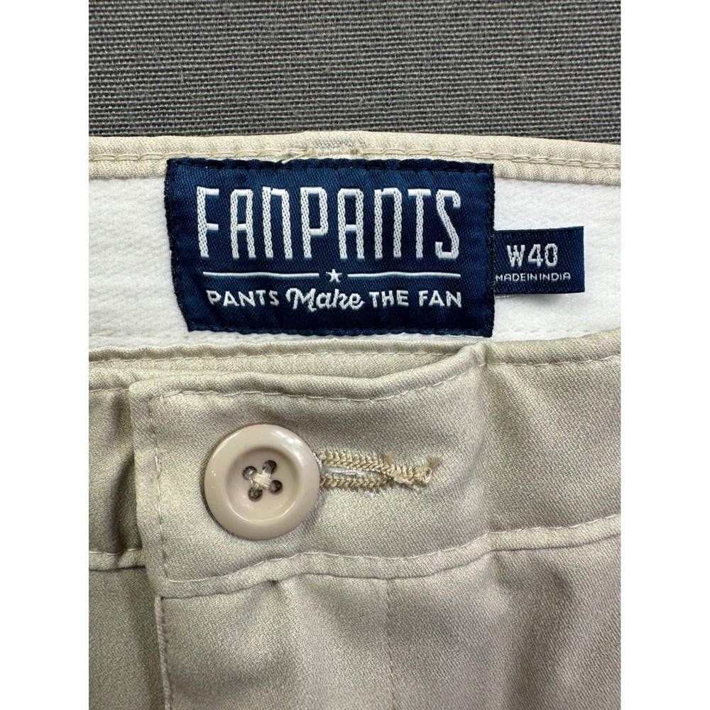 FanPants Mens Khaki Chino Shorts Size 40 Tan Flat Front Casual Performance‎ NWT